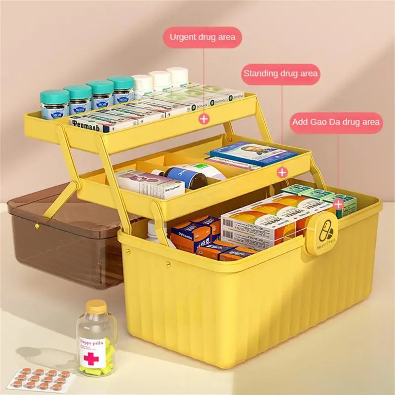 

Layers Medicine Box Large First Aid Kit Storage Box Portable Medicine Chest Pill Family Emergency Container Organizer Storage
