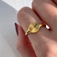 gd vintage 18 k stainless steel rings for women gold silver color fashion pated rings jewelry accessories gift