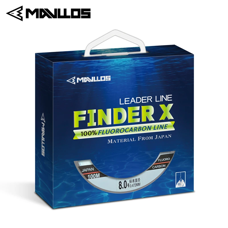 Фото Mavllos FIND-X японская оригинальная фторуглеродная леска 50 м 100 м 5-75 фунтов невидимая прочная леска для окуня форели соленой воды №2