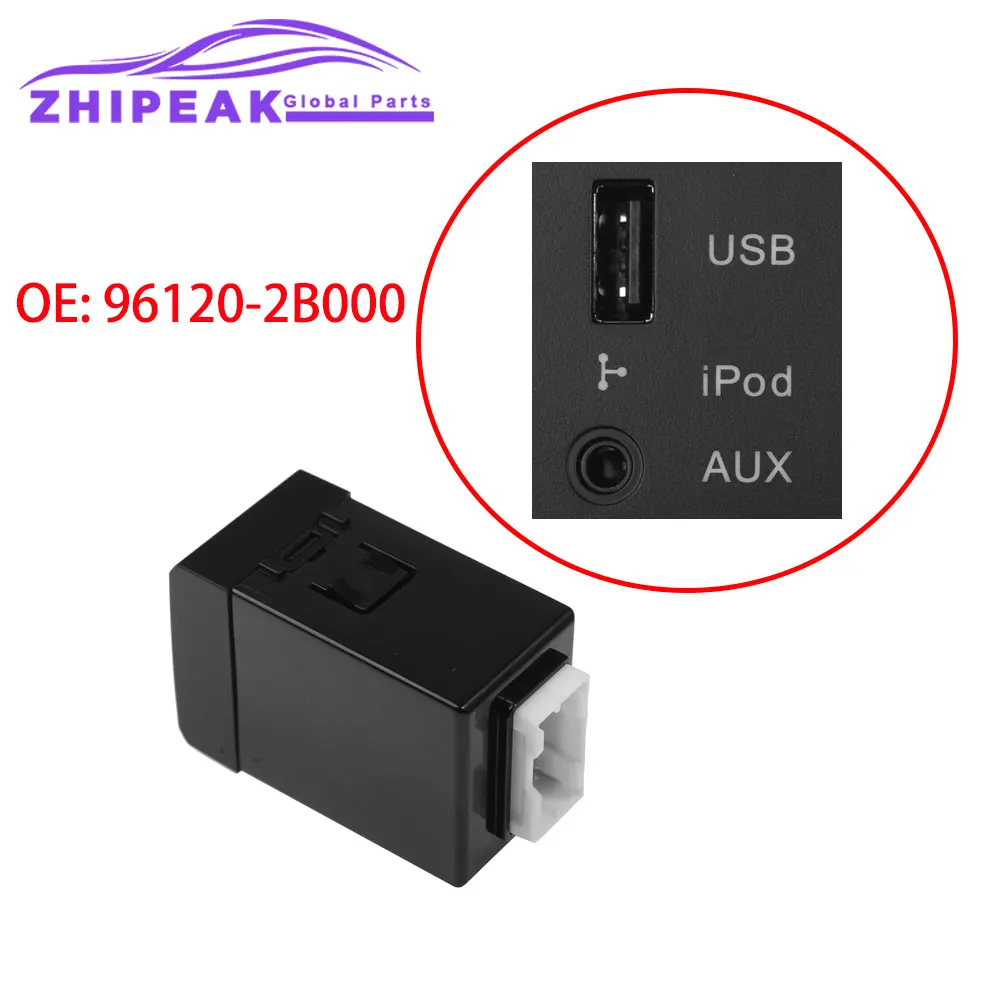 Фото USB AUX IPod аудиоадаптер, интерфейсный разъем USB AUX 96120-2B000 961202B000 для Hyundai Santa Fe 2007-2012, автомобильные аксессуары №1