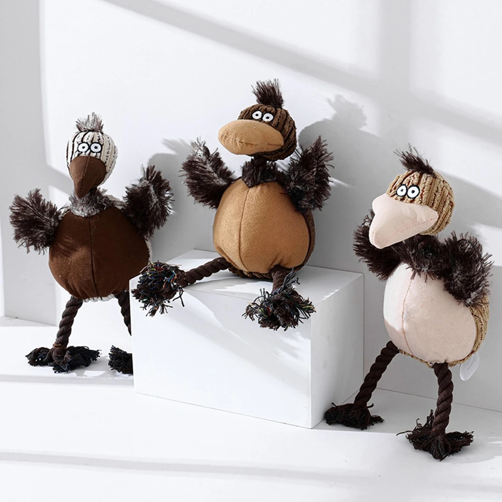 

Cleaning Teeth Squeaky Interactive Cartoon Animal Bird Shaped Cotton Rope Dog Toy Pet Training Products Pets Chew Toys 1 pcs
