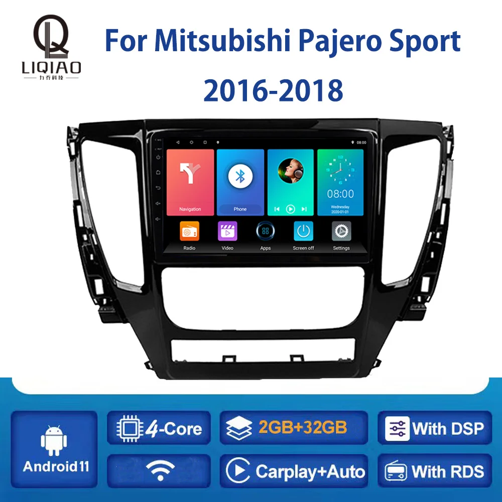 

LIQIAO Car Radio For Mitsubishi Pajero Sport 2016-2018 Carplay Multimidia Video Player Navigation GPS Auto Rear View Camera OBD