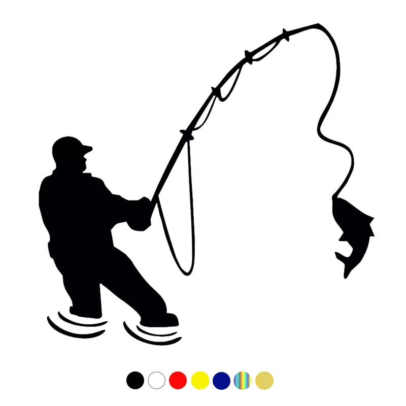 

CS-1805# Various Sizes funny car sticker fishing fisherman waterproof multiple sizes vinyl decal for auto car stickers styling