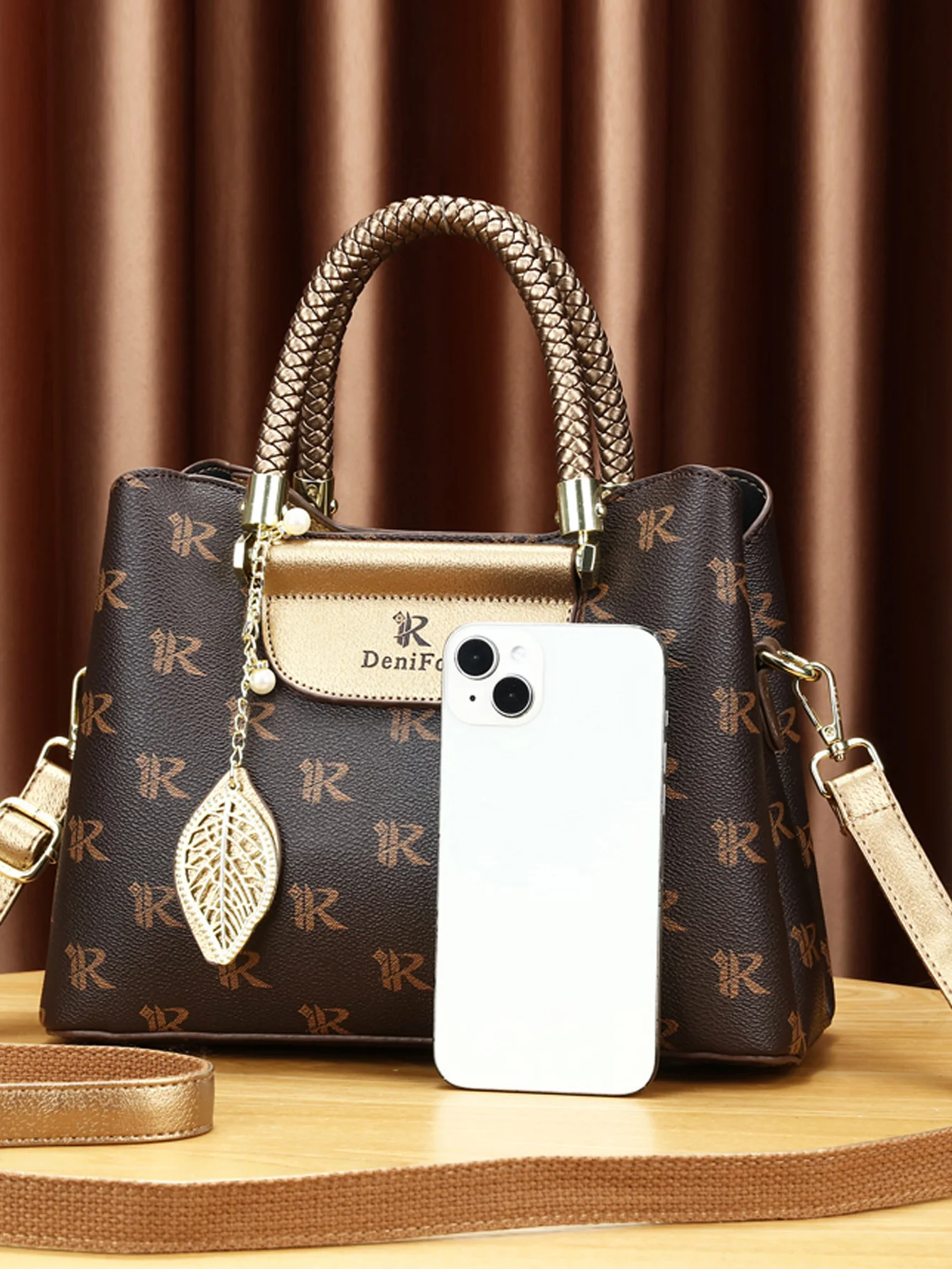 Элегантная Женская Сумка Через Плечо С Винтажным Принтом Для Путешествий. Модная