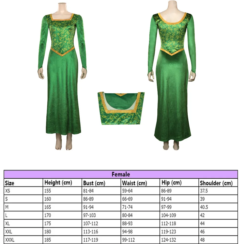 Детский костюм для косплея Fiona фантастическое зеленое платье принцессы взрослых