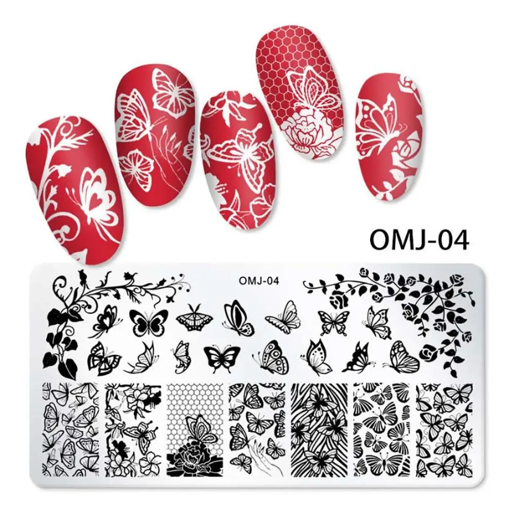 

Beauty Flowers Geometry Stainless Steel Cartoon Pattern Template Stencil Sponge Pen Nail Stamping Plates Image Stencil