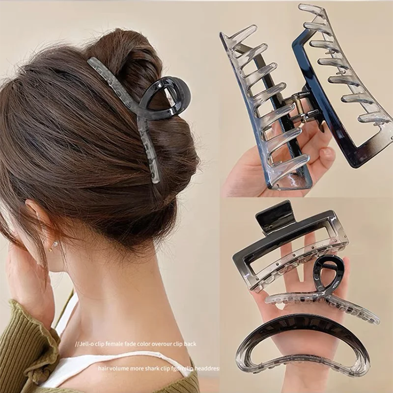 

Korean Fashion Jelly Hair Clips For Women Ponytail Holder Big Acrylic Hairpins Hairgrips Clamps Claws Barrette Hair Accessories