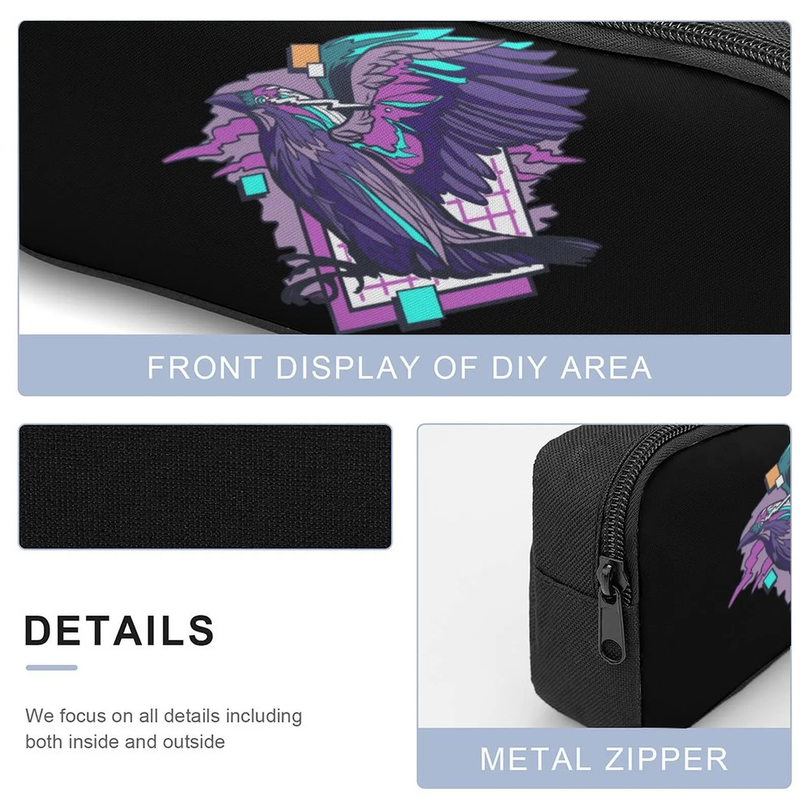 Набор из рюкзака и сумки для ланча 3 в 1 17 дюймов сумка ручек Ворон синтволна Череп