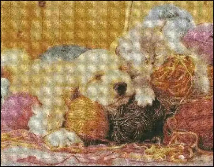 Спящая DOG 52-43 DIY игла для вышивки крестом набор 28ct 14ct 32ct металлик хлопок aida