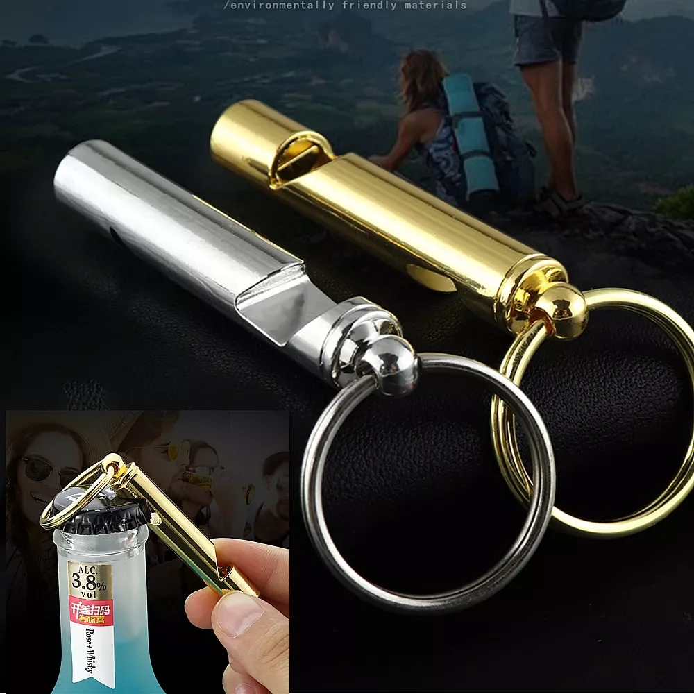 

2023NEW Creative Stainless Steel Flute Beer Bottle Opener Kitchen Tools Bar Party Supplies Men Keychain Corkscrew Accessories