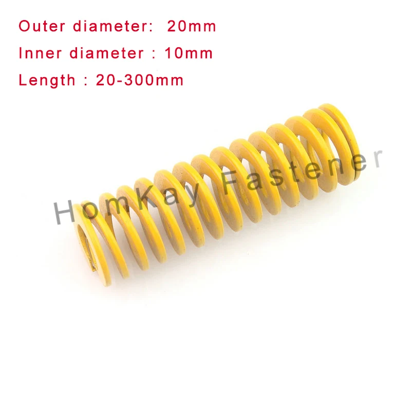1/2PCS Yellow Long Light Load Spiral Stamping Compression Mould Die Spring Outer Dia 20mm*Inner 10mm*Length 20-300mm |