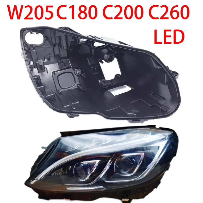 

For Mercedes W205 C Class C260 C300L 2015-2018 Headlamp Housing Shell Light Box Plastic Base Headlight Black Headlight Housing