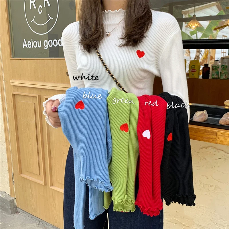 

Embroidery Turtleneck Ruched Women Sweater High Elastic Solid 2023 Fall Winter Fashion Sweater Women Slim Sexy Knitted Pullovers