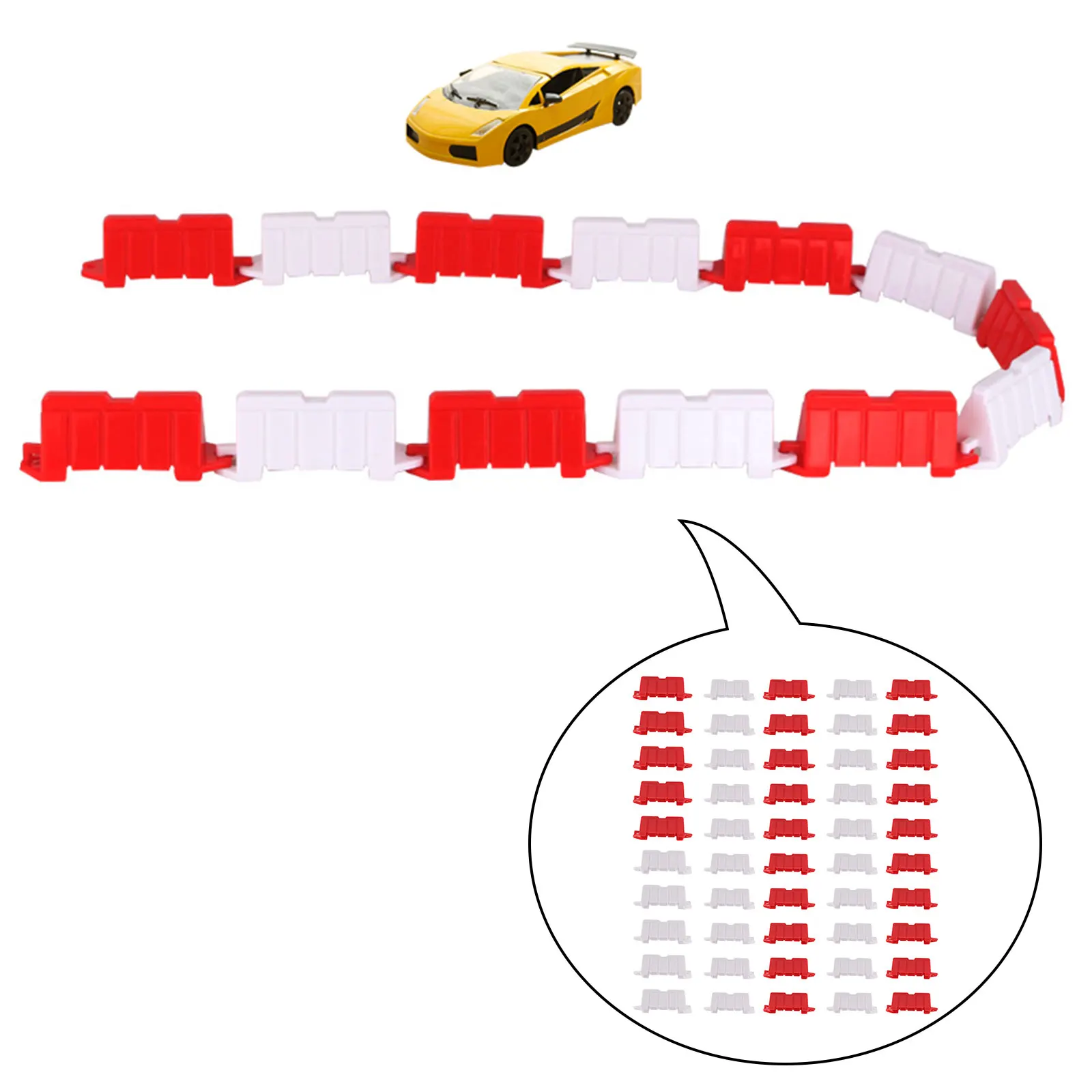 

50x RC Car Road Barriers RC Drifting Race Track Barrier RC Roadblocks for 1/18 Vehicles Model Car Hobby Car DIY Parts