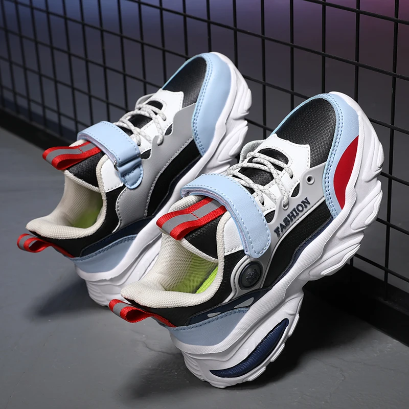 2023 New Children Shoes Leather Fashion Kids Running Shoes Lightweight Comforthable Girls Boys Sneakers Kids Flat Casual Shoes