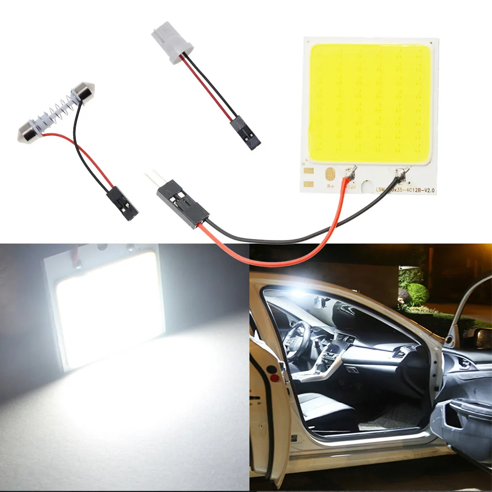 T10 C5W Car Led Cob 16/24/36/48SMD White Parking Bulb Auto Interior Reading Panel Lamp Super Bright Festoon License Plate Lights