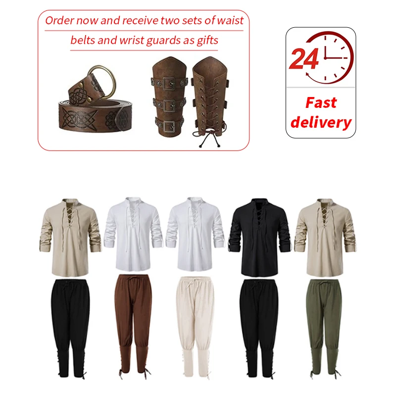 Винтажный Мужской Костюм В Стиле Ретро С Поясом Рубашка Защитой Рук