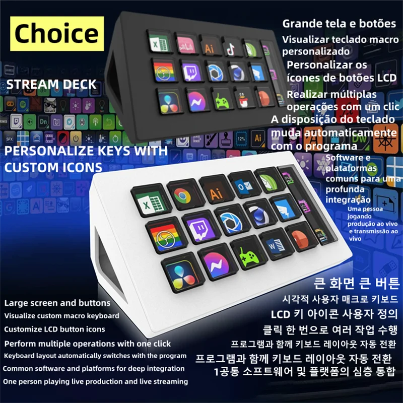 Потоковая колода мини-управление зум команды Powerpoint Ms Office и больше повышения