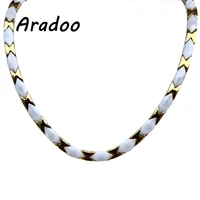aradoo health magnetic necklace korea titanium necklace mens necklace holiday gift anti radiation strengthen immunity stay slim