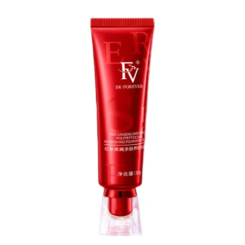FV Red Ginseng Bird Nest Polypeptide Skin Nourishing Liquid Foundation Long-lasting Makeup Concealer Oil Control Maquillaj