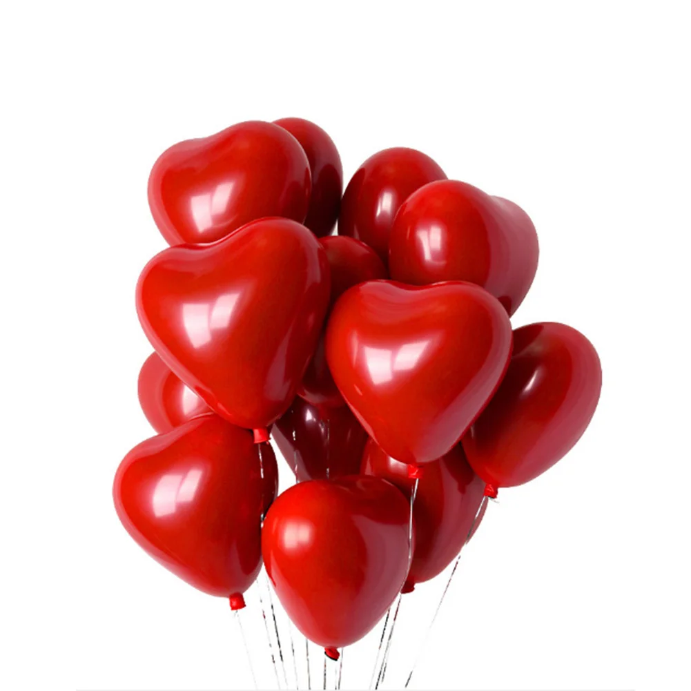 

50pcs 10inch Red Love Heart Shape Latex Balloons Set Confetti Baby Shower Birthday Decoration Wedding Valentines Party