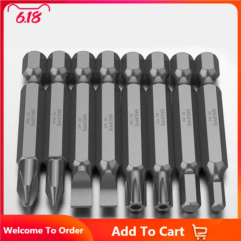

BROPPE Magnetic Screwdriver Bit Set Phillips Slotted Hex Torx Bit S2 Steel 1/4 Inch Hex Shank Hand Electric Screwdriver Bits