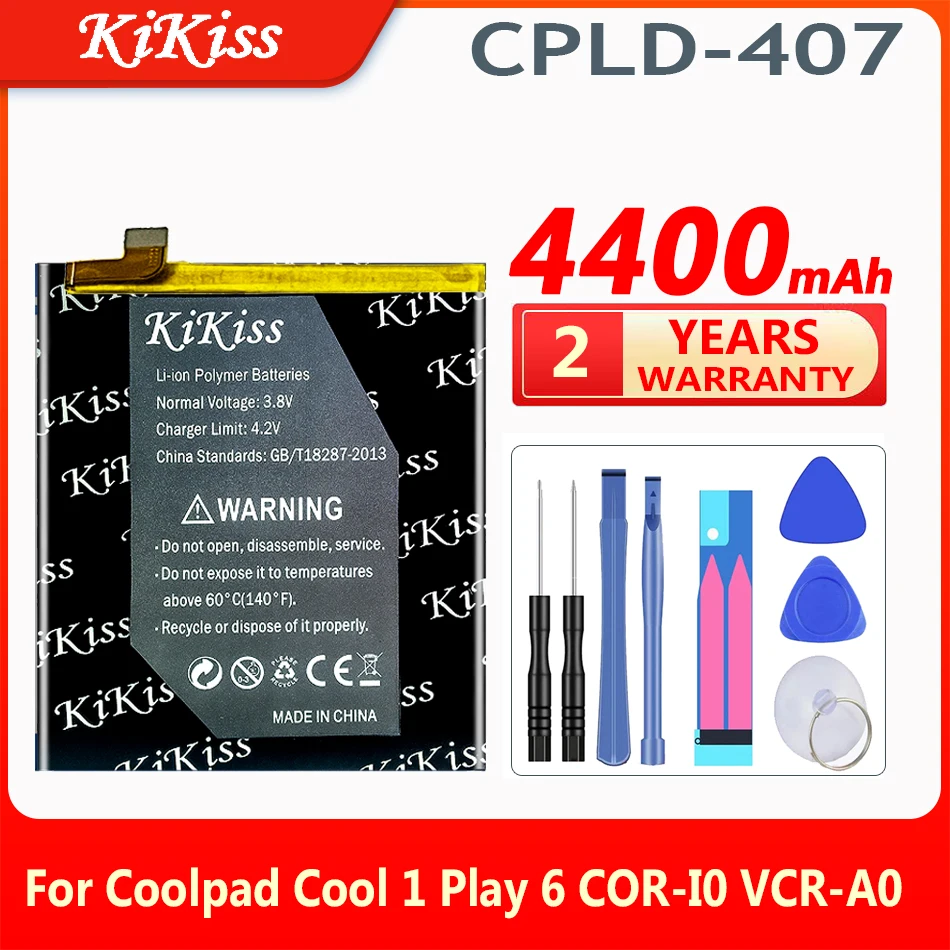 

KiKiss 4400mAh CPLD-407 Battery for Coolpad Cool 1 Play 6 COR-I0 VCR-A0 Replacement Lithium Batteries