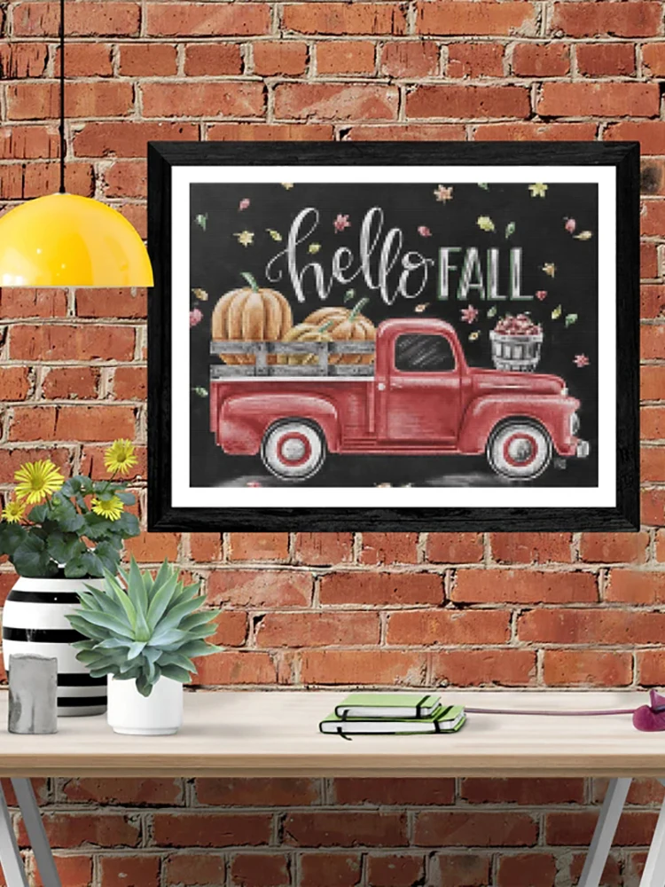 

DIY-5D Diamond Painting Autumn Pumpkin Splice Set Full Diamond Embroidery Mosaic Picture Close