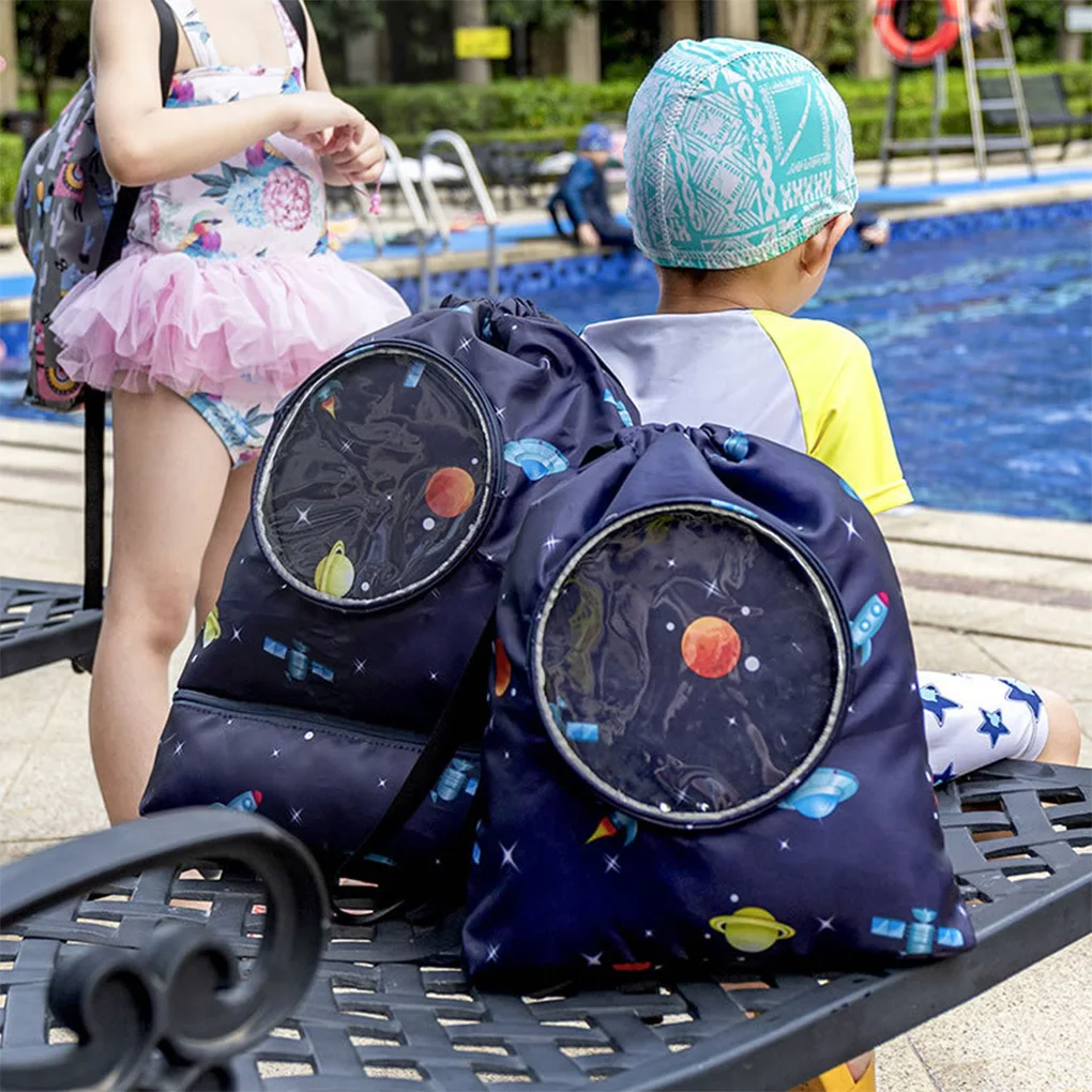 

Swimming Wet Dry Bag Drawstring Shoulder Backpack Fitness Portable Travel Pouch Clothes Sundries Holder