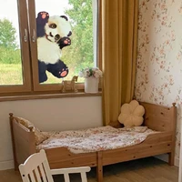 naughty panda wallpaper static paste window window double sided visual decorative wall sticker