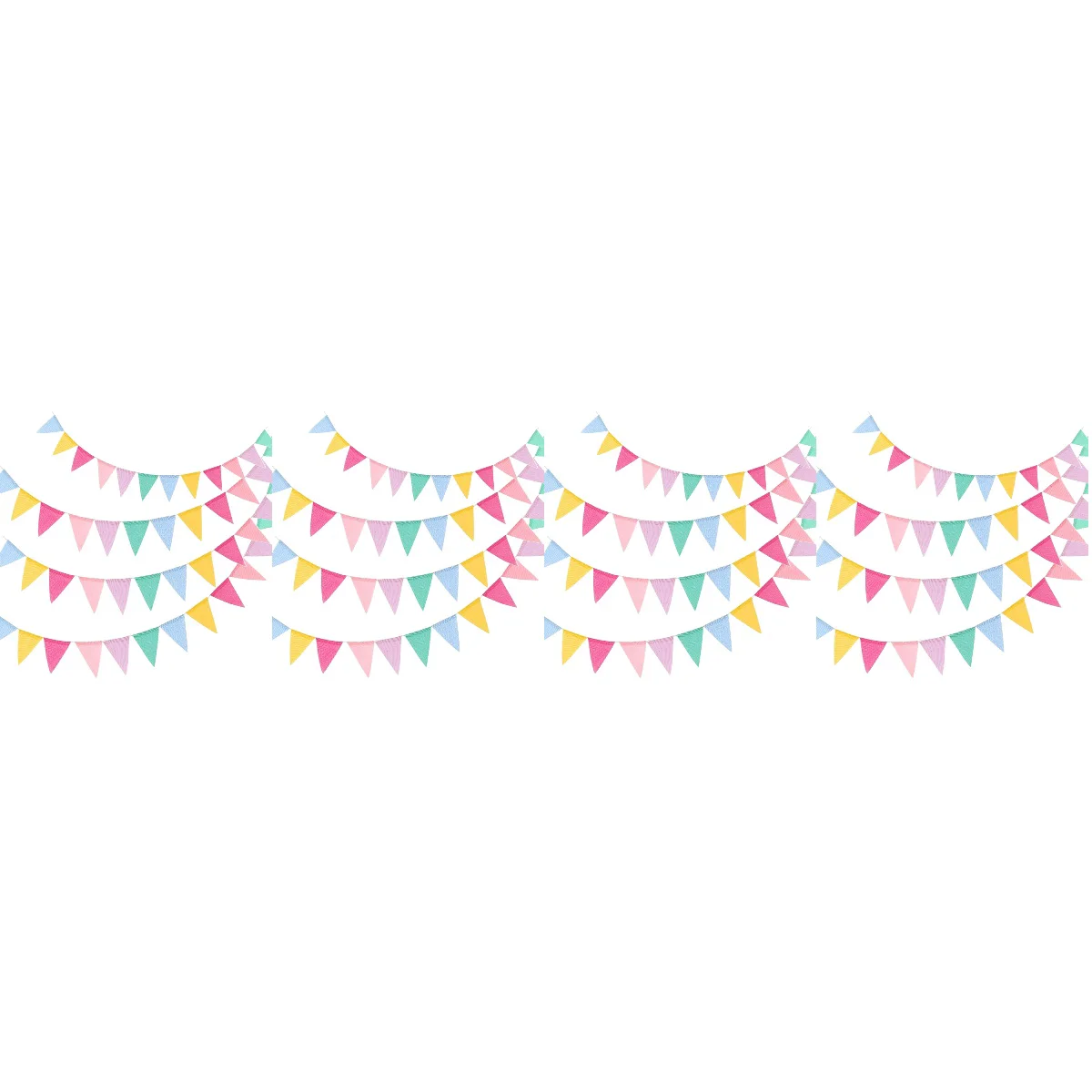 

16 Colorful Banner Hanging Triangle Flag Linenette Flag Banner with Rope