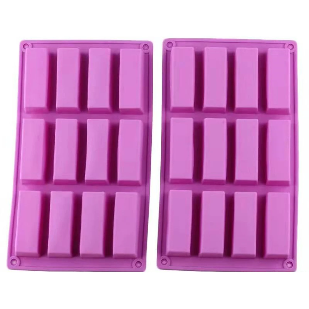 

12 Cells Rectangular Silicone Molds Soft Cake Baking Mold Casting Die for DIY Candy Pan for Chocolate Baking Pans SP99