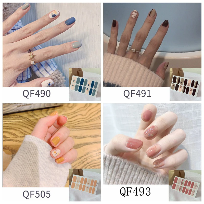 

1 Sheet Nail Stickers Strips Waterproof Nail Polish Stickers Adhesive Full Wraps Manicure Decor Stickers For Nails