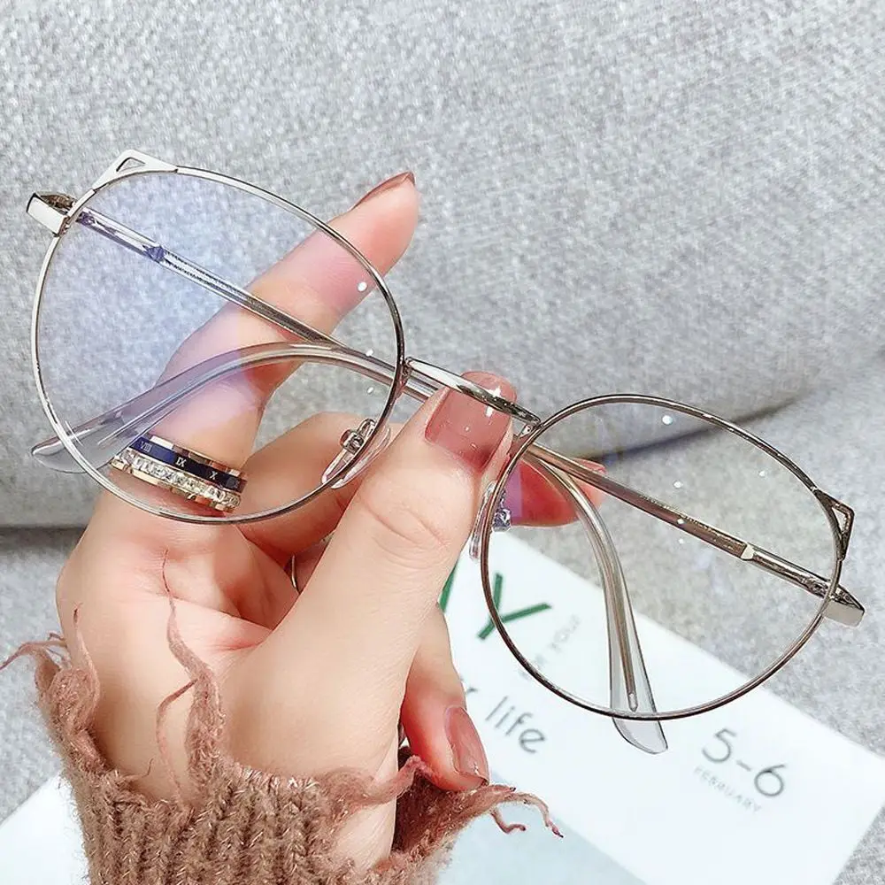 

New Trendy Cat Eye Glasses Classic Metal Frame Anti Blue Light Office Eyewear Glasses for Women Girls Accessories