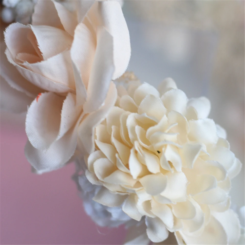 Женская пляжная цветочная гирлянда свадебные аксессуары для волос Цветочная