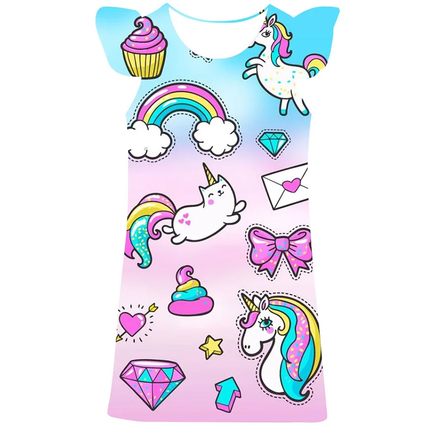 

Girls Unicorn Princess Dress For Kids Wedding Elegant Party Prom Gown Children Birthday Pageant Present Dresses One Piece Frock