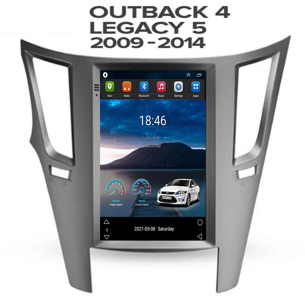 

For Tesla Style 2Din Android 12 Car Radio For Subaru Legacy Outback 2009-2014 Multimedia Video Player GPS Stereo Carplay DSP RDS