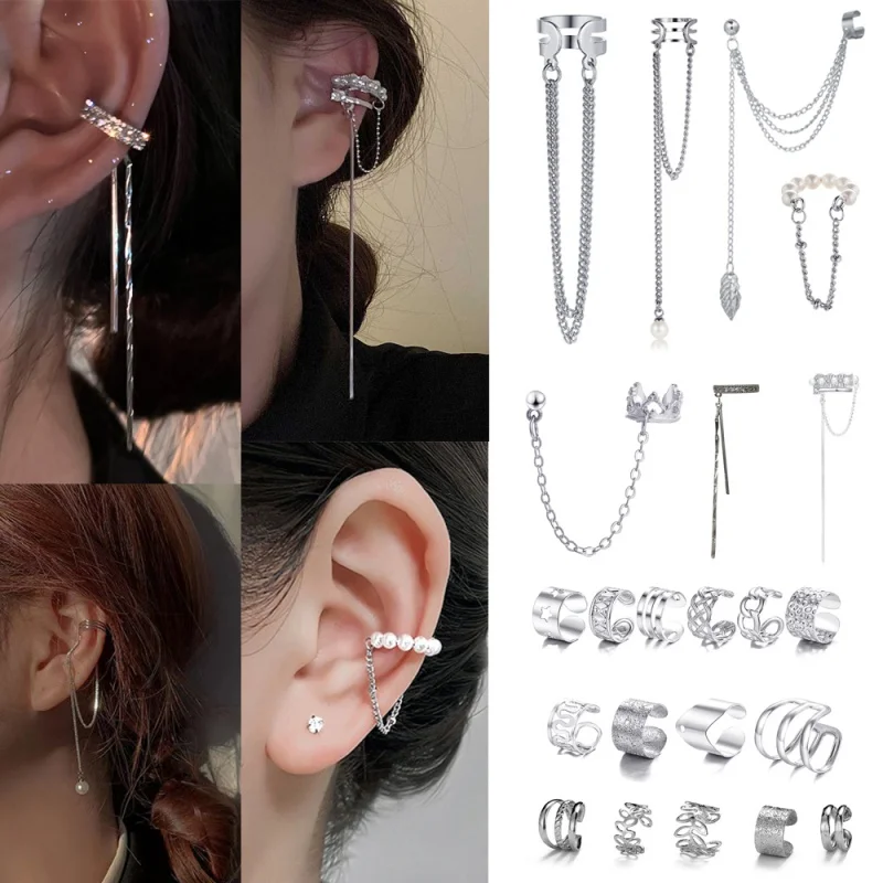 

Delicate Tassel Clip Earrings Female Buckle Ear Cuff No Piercings Fake Cartilage Ear for Women 2023 Fashion Jewelry Gifts