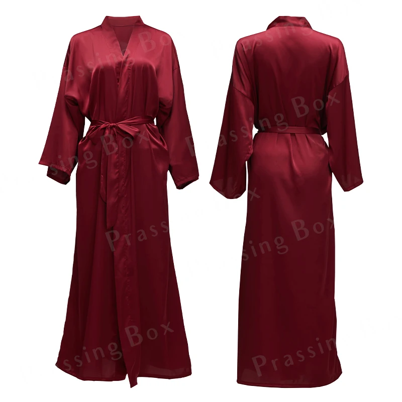 2022 New Satin Chiffon Robes Bridesmaid Robes Bride Robe Women Wedding Long Robe Bathrobe White Robe Satin Robe