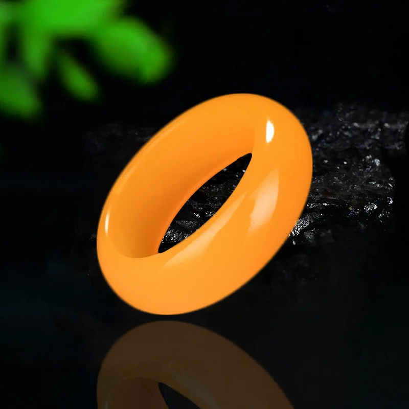 Кольцо из желтого нефрита подарки поделки натуральные ювелирные изделия