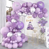 142/109Piece Pink Purple Butterfly Arch Kit Birthday Party Decorations Latex Balloon Chain Wedding Party Baby Shower Decorations