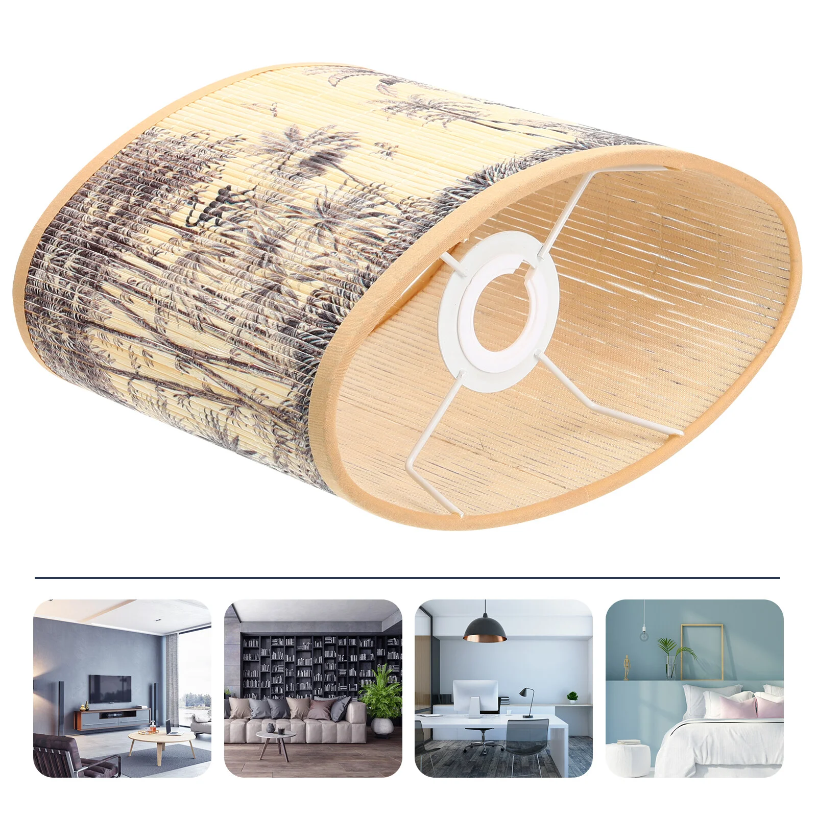 

Wooden Decor Small Lampshade Bedside Decorative Wooden Shades Metal Replacement Desk