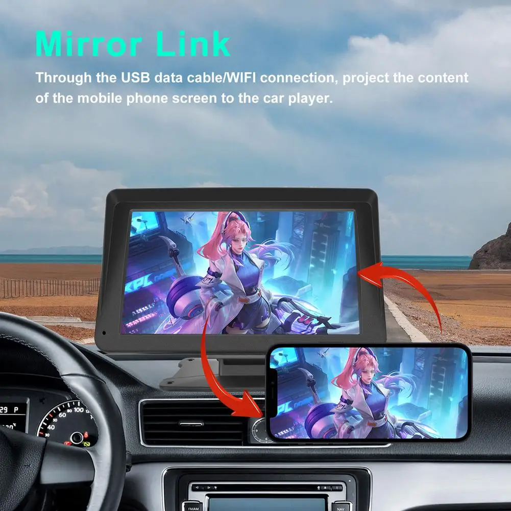 

[ New Arrivals ] HD 7-inch Car Radio Multimedia Video Player Touch Screen Display Compatible For /Android Auto/Airplay
