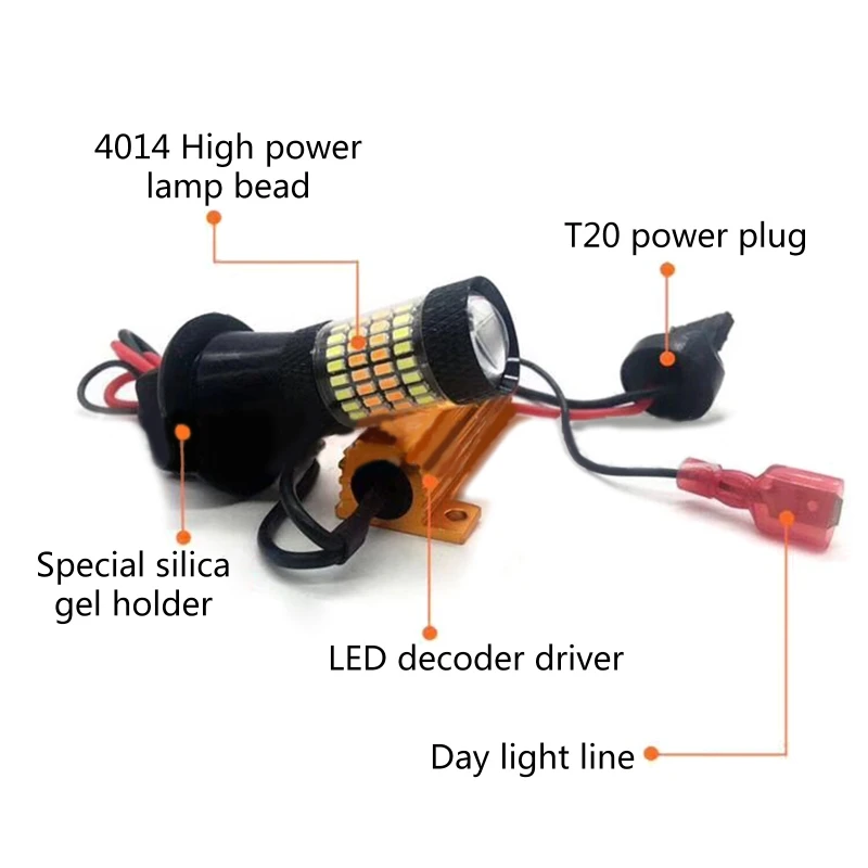 

124B 2Pcs 50W LED Reverse Brake Turn Signal Light Load Resistor Car Light Resistance