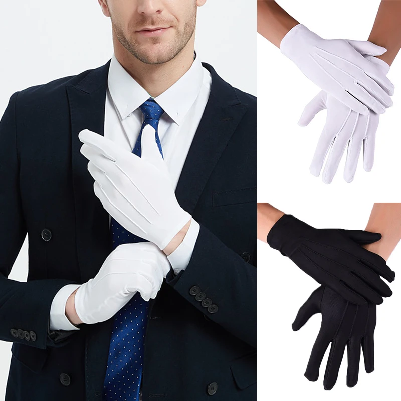 

Men's Driving Glove Sun Protection Glove Sunscreen Wrist Glove Spandex Gloves Etiquette Full Finger Glove Mittens Short Elastic