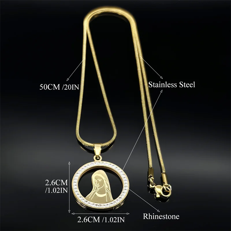 Женская цепочка с кулоном Дева Мария Гуадалупе ожерелье из нержавеющей стали