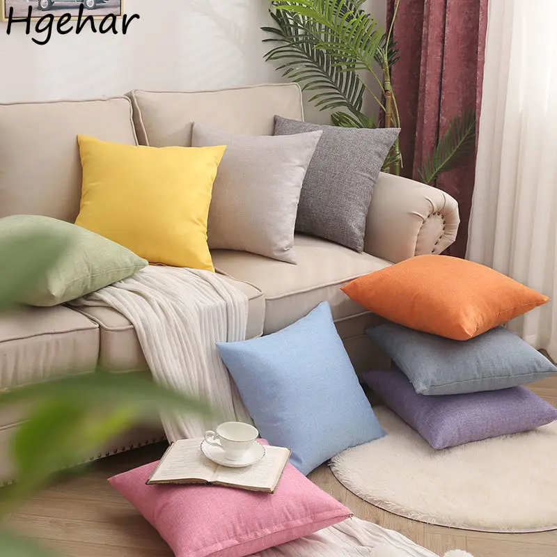 

Cushion Cover 45*45cm/40*40cm/50*50cm/55*55cm Decoration Sofa Living Room Car Nordic Pillowcase Kussenhoes Solid Color Thick Ins