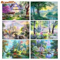 ruopoty 60x75cm painting by numbers forest landscape canvas drawing acrylic picture paint unique gift kill time home decor