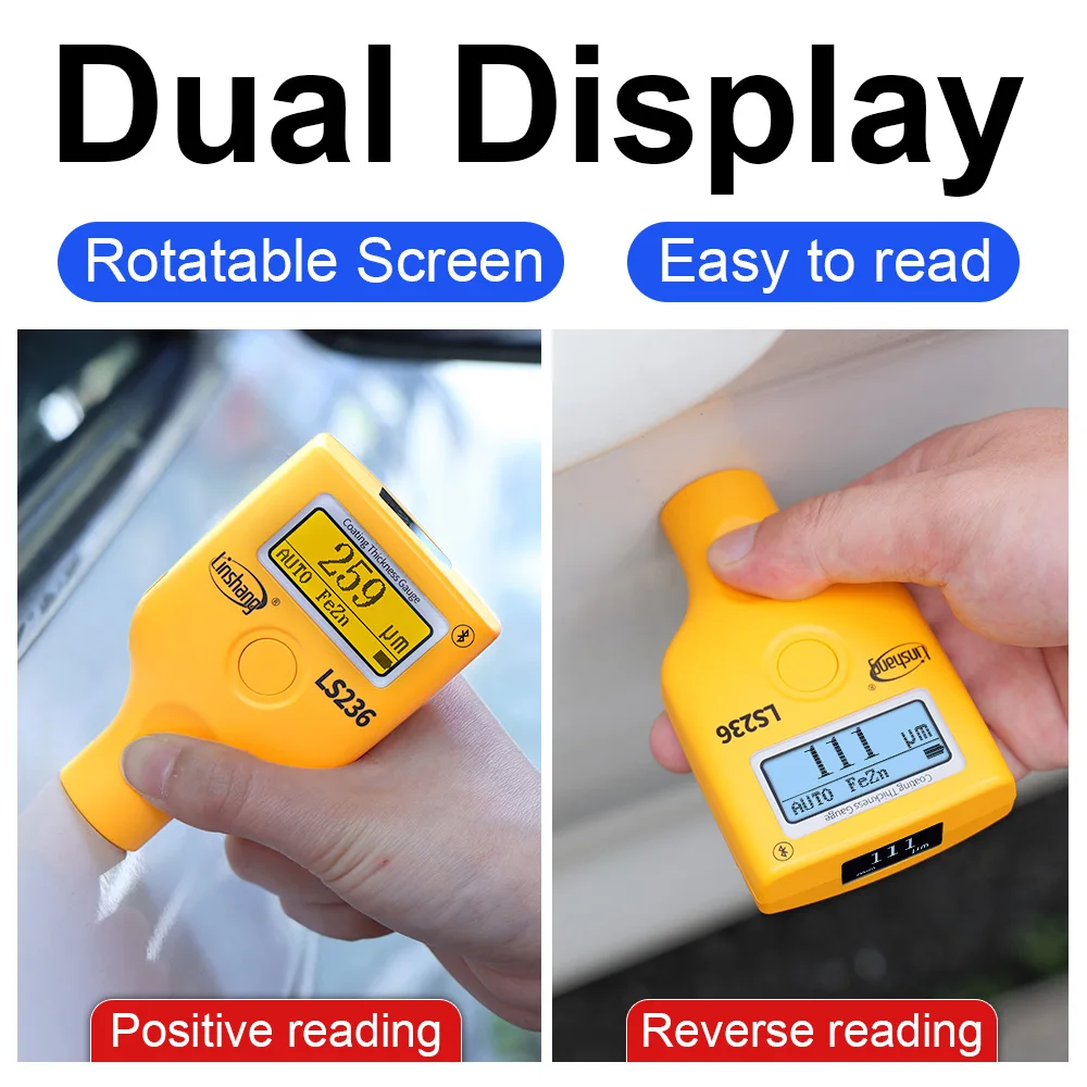 LS236 Портативный измеритель толщины покрытия с двойным экраном автомобильной