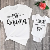 mom and son matching clothes christmas clothing mother daughter print family look 2020 summer shirts little boy